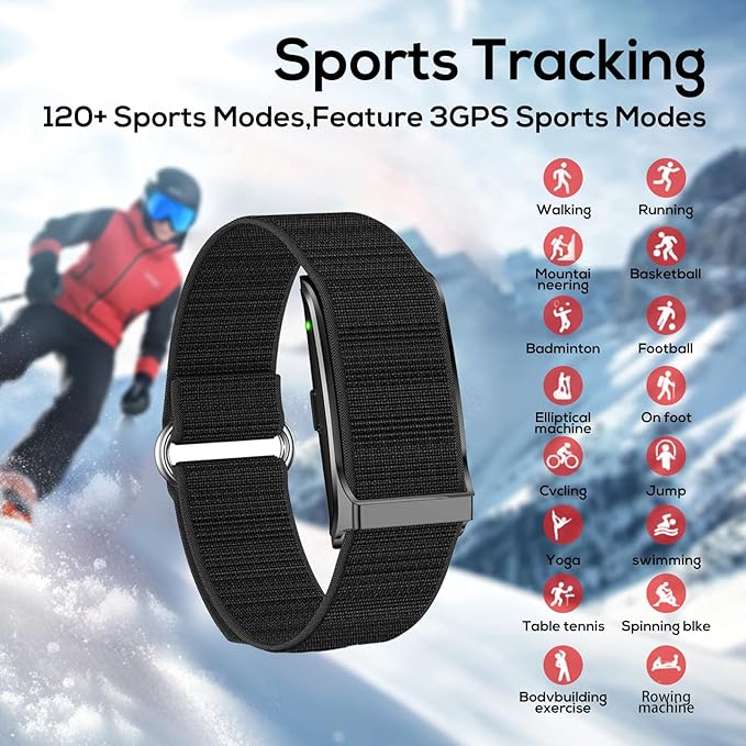 Health Smart Bracelet, Activity & Fitness Trackers/SpO2/ Heart Rate / Blood Pressure/ Sleep Stress/IP68 Waterproof for120 Sport Modes,Automatic Monitoring Wearable Fitness Tracker Comes With Free App