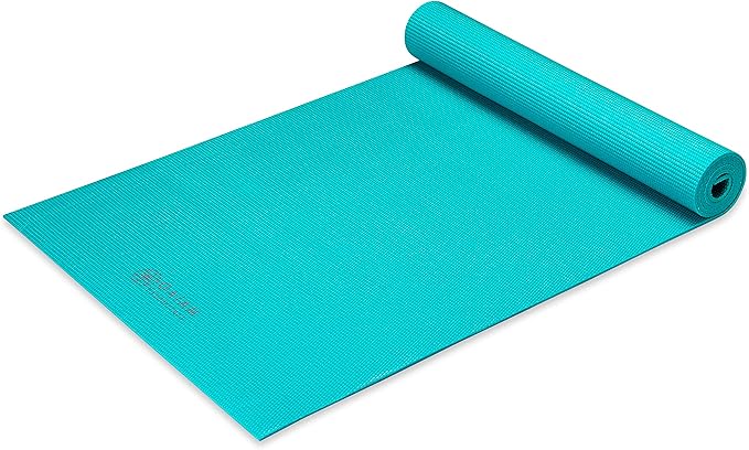Gaiam Essentials Thick and Thin Yoga Mat Fitness & Exercise Mat with Easy-Cinch Carrier Strap