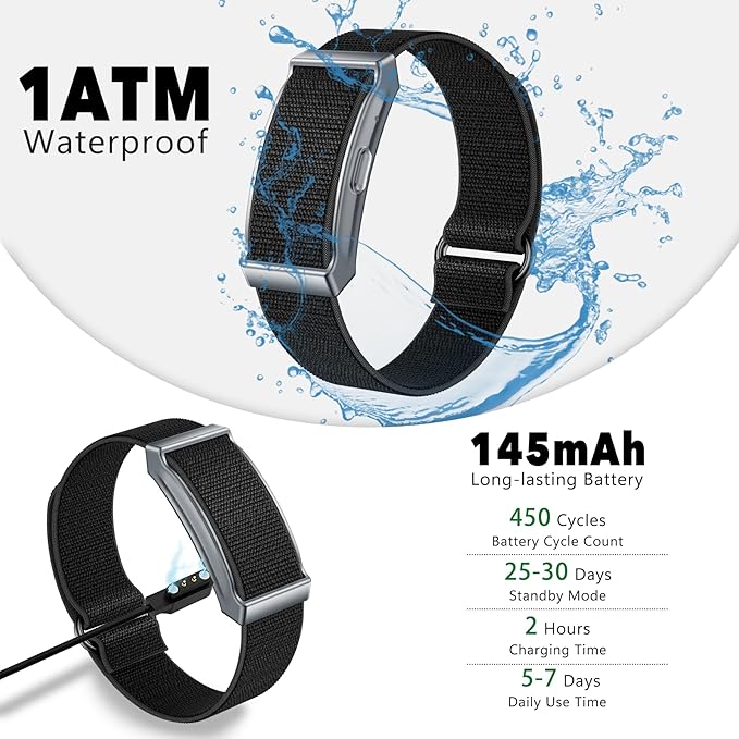 Smart Bracelet, 100+ Sport Modes Fitness Tracker with Continuous Heart Rate Blood Oxygen Sleep Monitor 24h, Ideal for Men and Women who Prefer a Discreet Yet Powerful Health Tracker(Black)