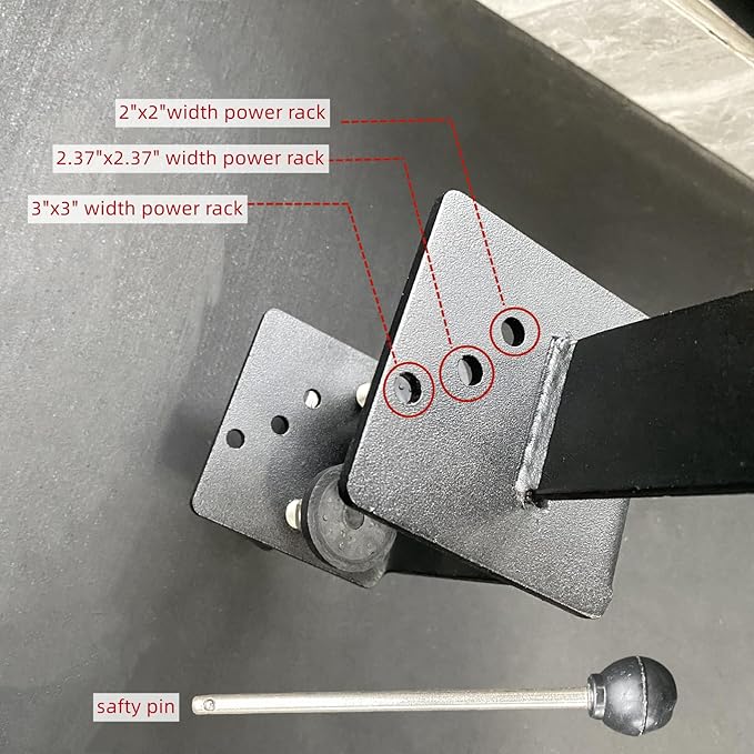 Upgrade Nordic Hamstring Curl Squat Rack Attachments with Pin Rod 3 Adjustment Holes for 2"x2",2.37"x2.37",3"x3"Power Rack, Sit Up Bar Foot Holder for Hamstring Curl Sit Up Split Squat Core Workout