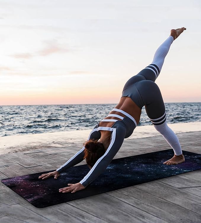 Non Slip Yoga Mat TPE Workout Mat for Men Women, Thick Workout Mat with Carrying Strap, Fitness Mats for Exercise, Yoga, Fitness, Pilates, Floor Workouts (72" x 24" x 6mm)