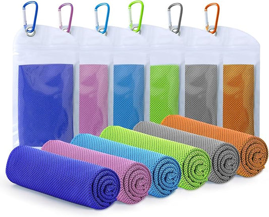 Cooling Towels for Neck and Face - Microfiber Chilly Towel Yoga Towel for Men or Women Ice Cold Towels for Yoga Gym Travel Camping Golf Football & Outdoor Sports