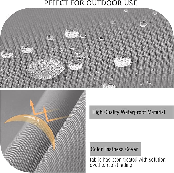 idee-home Outdoor Bench Cushion Waterproof, Bench Cushions for Outdoor Furniture, Patio Porch Swing Replacement Seat Pad with Ties for Garden Backyard, 48 x 18 Inch Grey