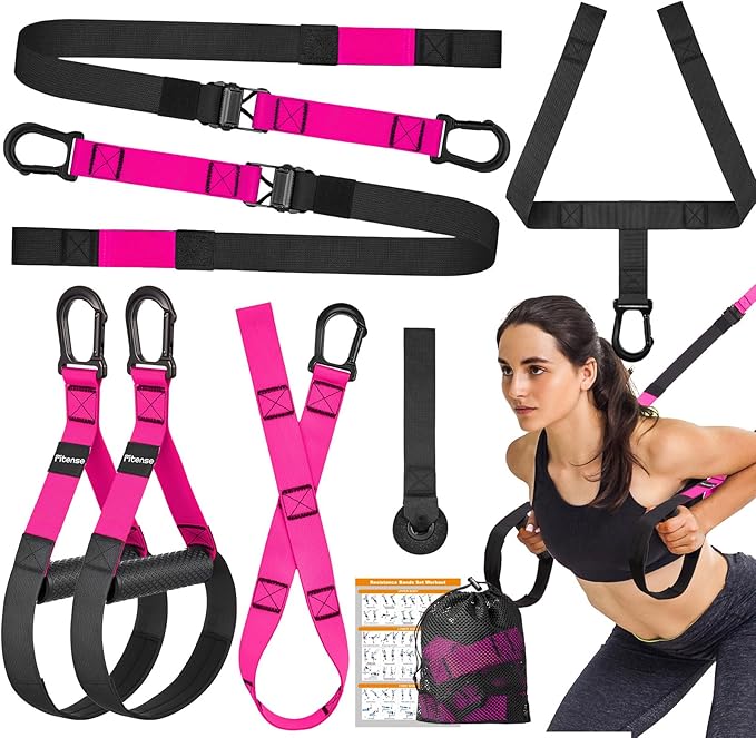 Home Resistance Training Kit, Suspension Trainer Straps with Adjustable Extension, Door Anchor, and Carry Bag – Strength Training Equipment for Full Body Bodyweight Workouts at Home or Outdoors