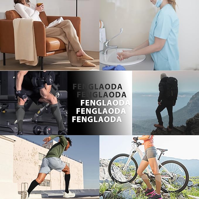 fenglaoda Compression Socks for Women Men Support Circulation 6 Pairs Socks For Nurse, Travel, Flight