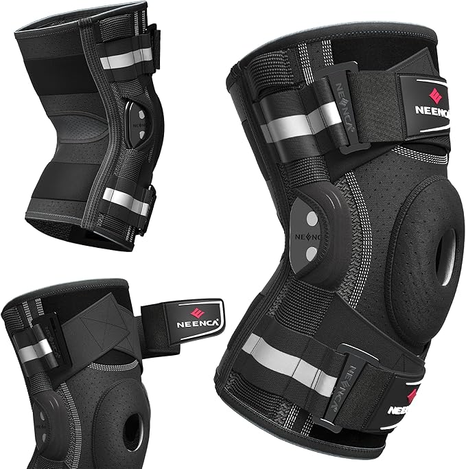 NEENCA Professional Knee Brace for Knee Pain, Hinged Knee Support with Patented X-Strap Fixing System, Medical for Pain Relief, Arthritis, Meniscus Tear, ACL, PCL, MCL, Runner, Sport -FSA/HSA Eligible