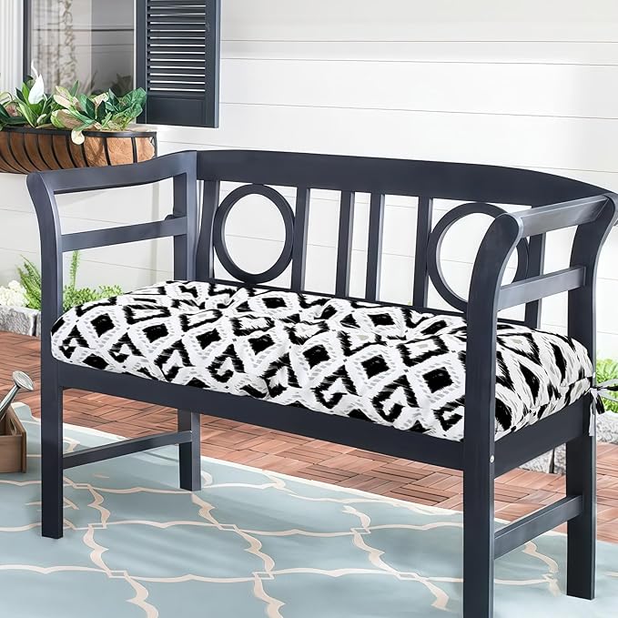 Outdoor Bench Cushion Waterproof, Tufted Bench Seat Cushion 36 x 15 Inch, Patio Wicker Indoor Seat Pads for Outside Garden Patio Balcony