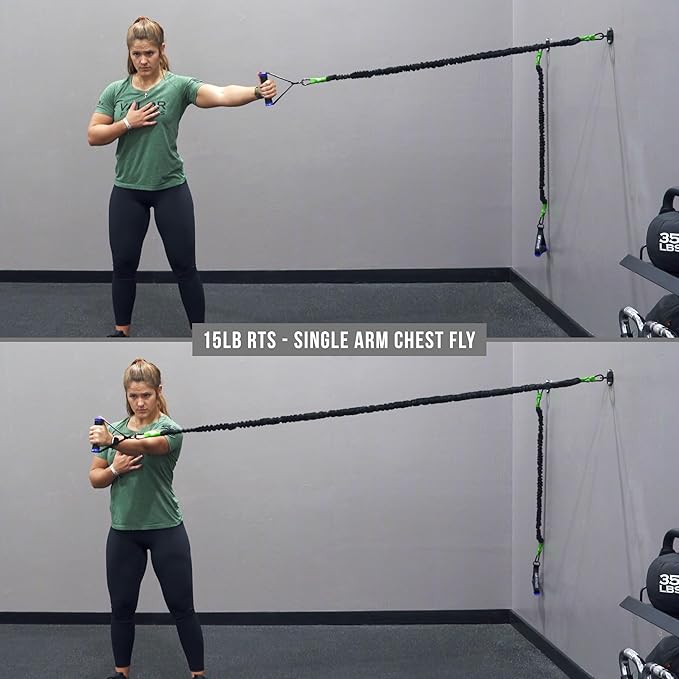 Valor Fitness Resistance Bands - 5lb to 25lbs - Carabiners Attached & 2 Bands per Weight Option with Handles– Sheath Covered - Strength Training New Compact 39" Design - Wall Door Rack Mount Options