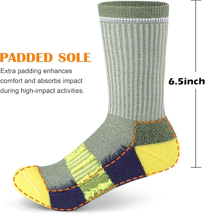 Gonii Women Socks Hiking Running Thick Cushion Athletic Crew Socks 5-Pair