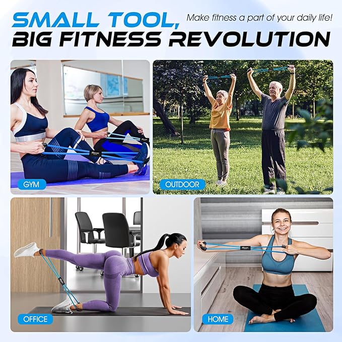 Figure 8 Resistance Band, Exercise Bands for Back, 8 Shaped Resistance Bands for Arms, Shoulder, Leg Stretching, Physical Therapy, Yoga, Pilates, Home Gym Workout Equipment for Women Men