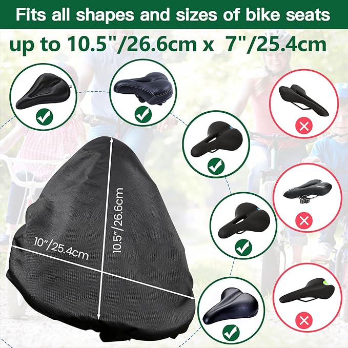 New Bicycle Seat Cushion Waterproof UV Protection Unisex for Gym Bike Mountain Bike Road Bike with Protective Lock Durable Rain Dustproof Cover