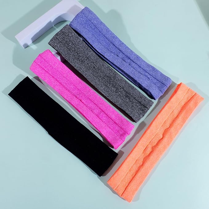 Workout Headbands Non Slip Headband Sport Headbands Sweatbands Elastic Sport Hair Bands for Sports Travel Indoor Fitness Gym