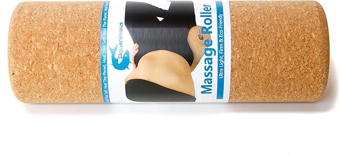 Travel Size Cork Massage Muscle Roller Natural Eco-Friendly NO Foam Roller (12 Inch)