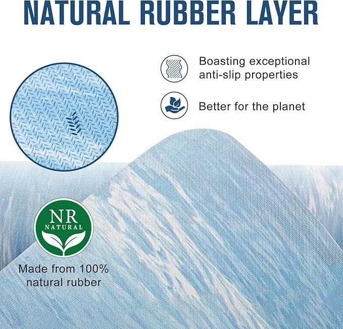 UMINEUX Extra Thick Yoga Mat, 2/5 Inch (10MM), Natural Rubber and TPE Non Slip Yoga Mats with Strap for Women Men, Eco Friendly Exercise Mat for Yoga, Pilates and Home Workout