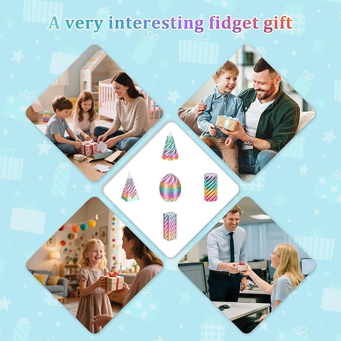 5 Pack Impossible Cone, Spiral Cone Passthrough Sculpture 3D Printed Fidget Toys, 3D Printed Pyramid Fidget Toys for Kids Adults - Stress Relief Desk Toy, Impossible Spiral Decoration for Desk (5)