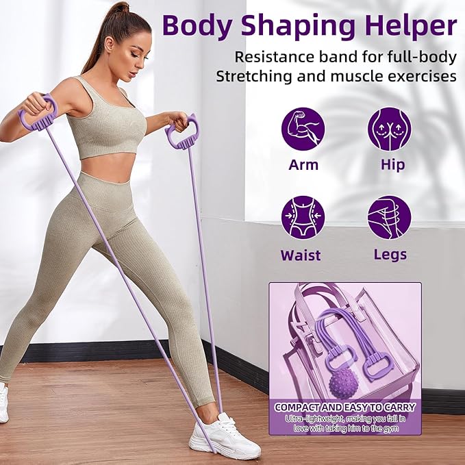 Adjustable Resistance Bands with Handles, 6 Removable TPR Tubes (15-90lbs) for Strength Training, Muscle Toning and Full Body Workouts – Portable Home Gym Equipment