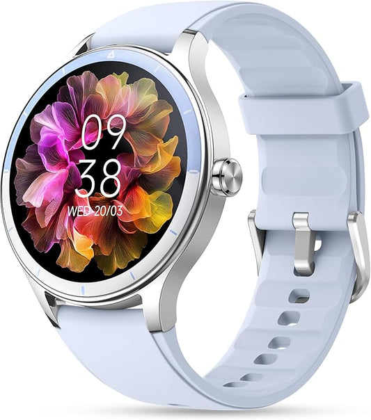 Smart Watch, 41mm Fitness Tracker, Answer/Make Calls, Digital Smartwatch with Heart Rate/Stress/Sleep Monitor, AI Voice, IP68 Waterproof Watch Calculator, Calendar, Games for Lady Women & Men