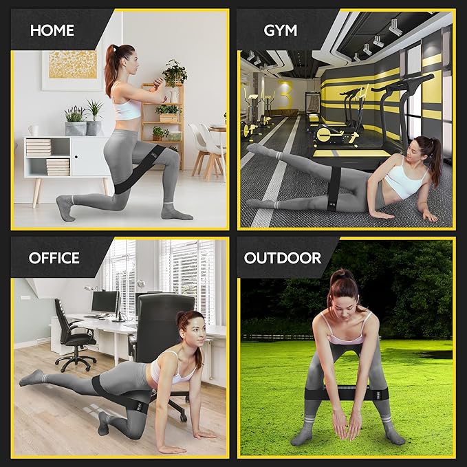 Fabric Booty Bands for Legs and Butt Workout - Resistance Bands Set (8)