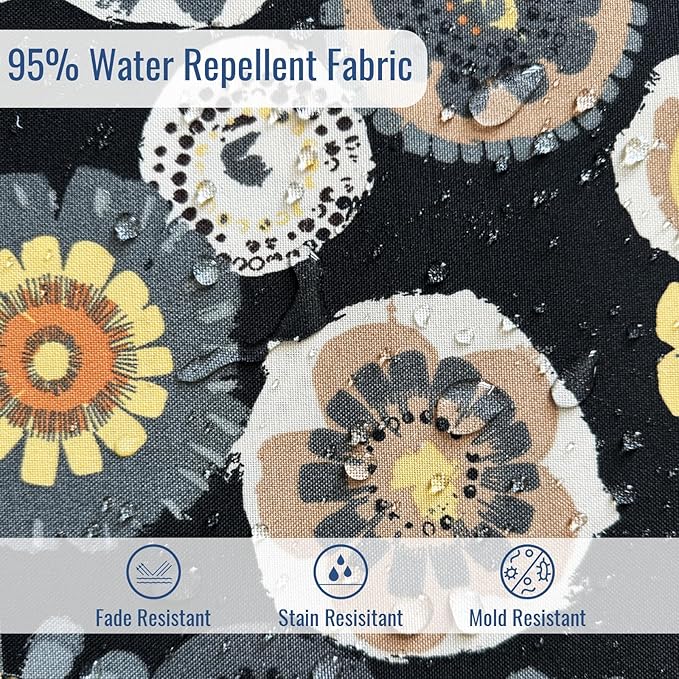 Outdoor Bench Cushion, Patio Furniture Cushion 45 x 18 x 3 Inch, Water Resistant Garden Sofa Swing Pad Settee Loveseat Couch Replacement Cushion, 1 Pack,Black Yellow Crosby