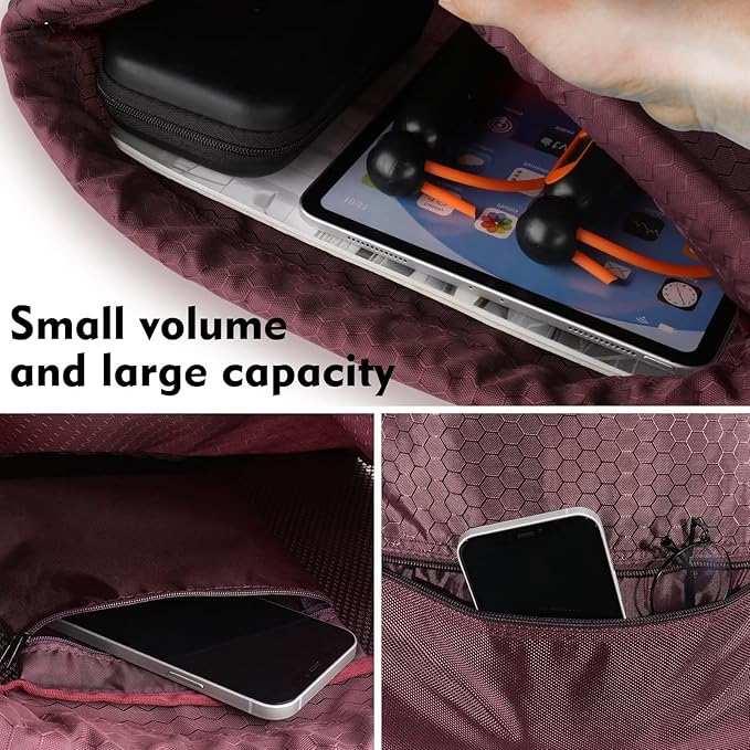 GAENMESH Drawstring Backpack Bag for Sports Lightweight Foldable Gym Bag with Sturdy Draw Cord Shoulder Strap Hiking Travel Camping