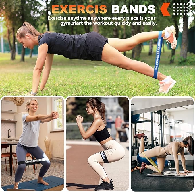 Resistance Band Pull Up Assistance Bands,Set of 5 Resistance Heavy Duty Exercise Stretch Fitness Bands for Stretching Power Lifting Workout Training with Instruction Guide