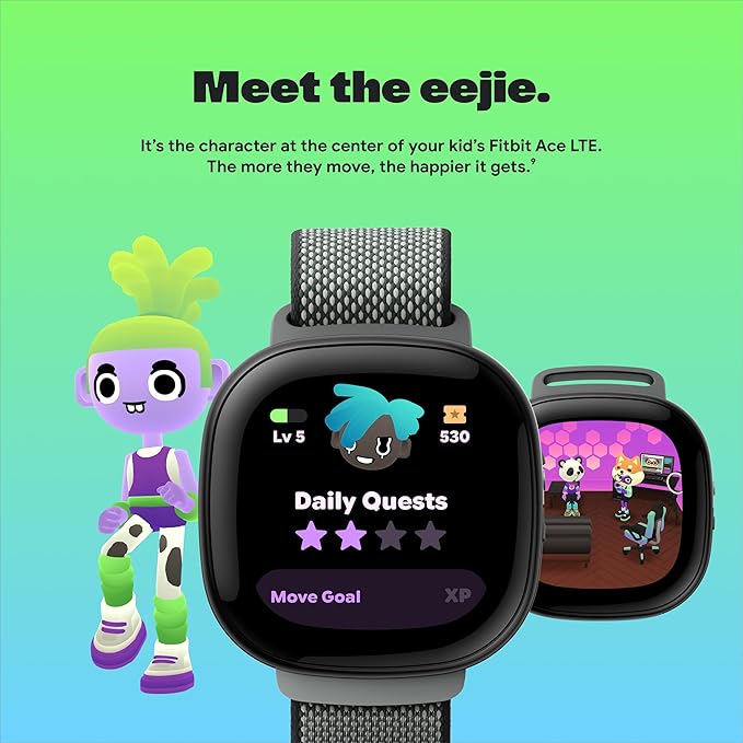Fitbit Google Ace LTE - Kids Smartwatch with Call, Message, GPS, and Activity-Based Games, Ace Pass Data Plan Required - Mild - Strange Arcade
