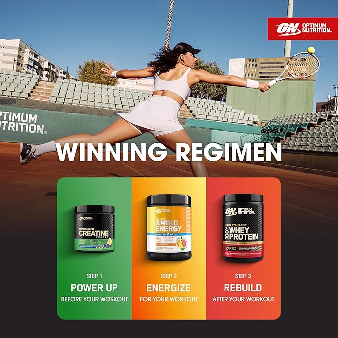 Optimum Nutrition Amino Energy Powder Plus Focus, with BCAA, Electrolytes, and Caffeine, Sunkissed Citrus, 65 Servings (Packaging May Vary)