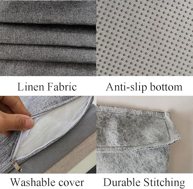 SAMTY Custom Bench Cushion Indoor Memory Foam Chair Pads Non-Slip Bottom Indoor Swing/Settee Seat Pad