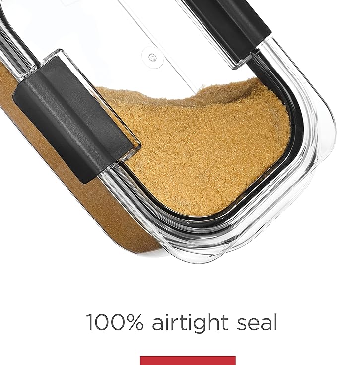 Rubbermaid Brilliance Pantry Food Storage Containers, Set of 4 (8 Pieces), BPA-Free, Clear, Airtight