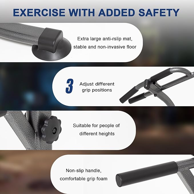 BARWING Pull Up Bar Station, Power Tower, Dip Station with 3D Backrest, Multi-Function Strength Training Stand Rack, Adjustable Height Dip Bar for Home Gym Workout Stand Fitness Exercise Equipment