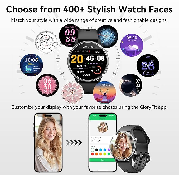 Smart Watches for Men, Fitness Tracker with Heart Rate & SpO2 Monitor, IP67 Waterproof Activity Tracker for Men & Women, Smart Watch for Android Phones and iPhone Compatible (Black)