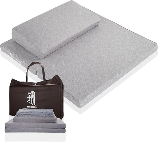 ZenBless Zafu and Zabuton Meditation Cushion Set,Yoga Meditation Floor Pillow,Large Square Meditation Mat and Pillow Set for Sitting on Floor(23.6")