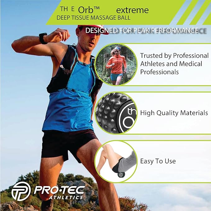 Pro-Tec Athletics Orb Massage Balls, Vary in Size and Color, Deep Tissue Massage, Muscle Relief, Hamstring, Quadriceps, Calf, Multi-Directional Massage Ball, Enhance Performance, Adult, Working Out.