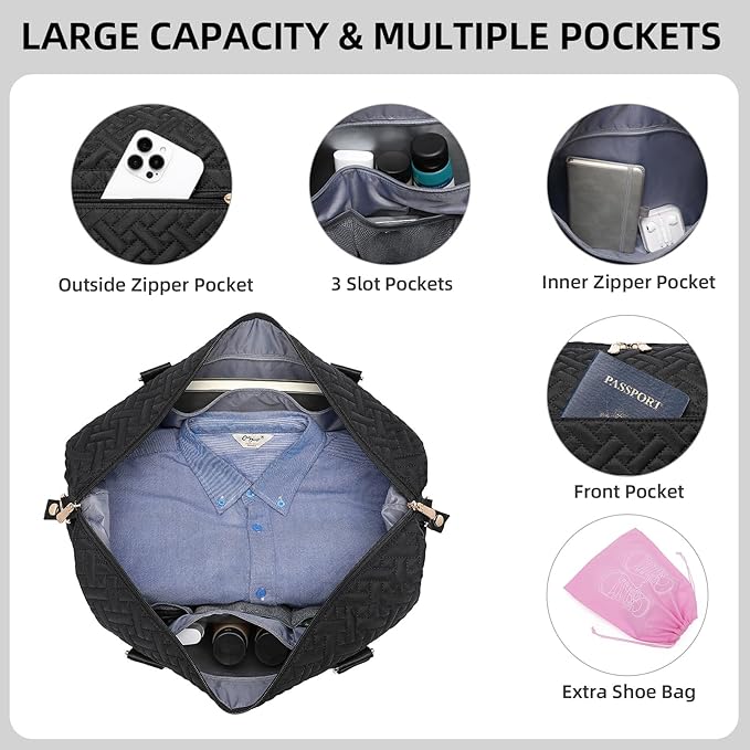 Duffle Bag for Travel, Weekender Bag with Shoe Compartment, Carry On Overnight Bag for Women with Toiletry Bag, Gym Bag with Wet Pocket, Hospital Bags for Labor and Delivery Beige