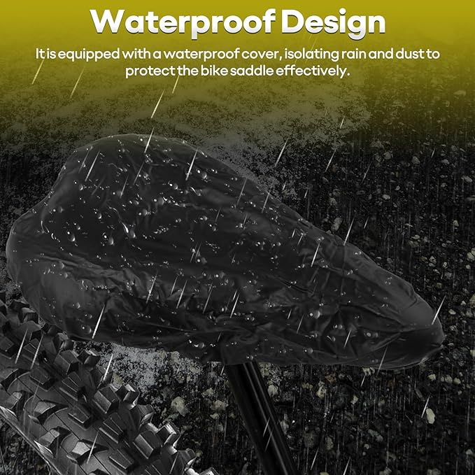 New Gel Bike Seat for Men & Women, Mjkeomo Waterproof Bicycle Seat Breathable Mountain Bike Saddle Gel Bicycle Saddle for MTB, BMX, Road Bike, City Bikes, Exercise Bikes