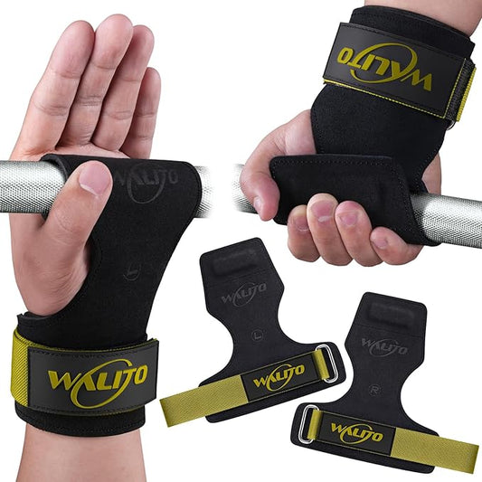 WALITO Weight Lifting Wrist Strap, Double Leather Weightlifting Wrist Straps for Gym Strength Training, Neoprene Padded Wrist Wraps - for Men & Women (Pair)