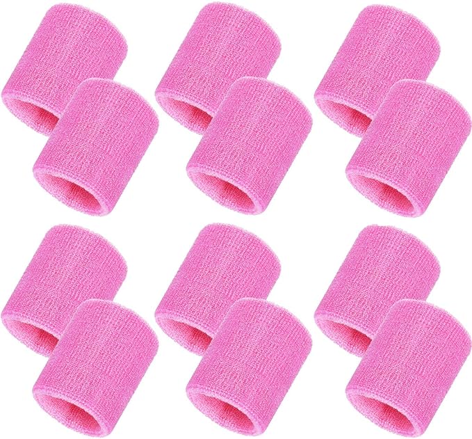 12 Pack Sweatbands Sports Wristband Cotton Sweat Band for Men and Women, Good for Tennis, Basketball, Running, Gym, Working Out