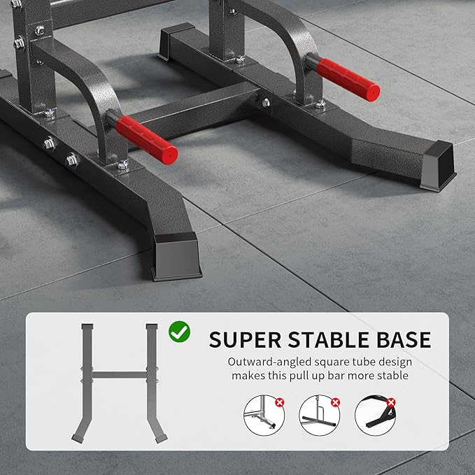 SogesPower Multi-Function Power Tower Pull Up Bar Station Pull Up Dip Station for Home Gym, Adjustable Height Pull Up Bar Stand Dip Bar Strength Training Workout Equipment