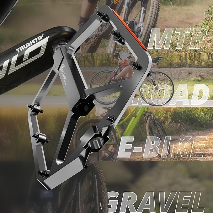 Flat Bike Pedals with Reflectors CNC Aluminium 9/16” – MTB Pedals with Extra Wide Platform and Removable Anti-Slip Pins – Lightweight Pedals for Mountain Bike & Road Bike 294 g