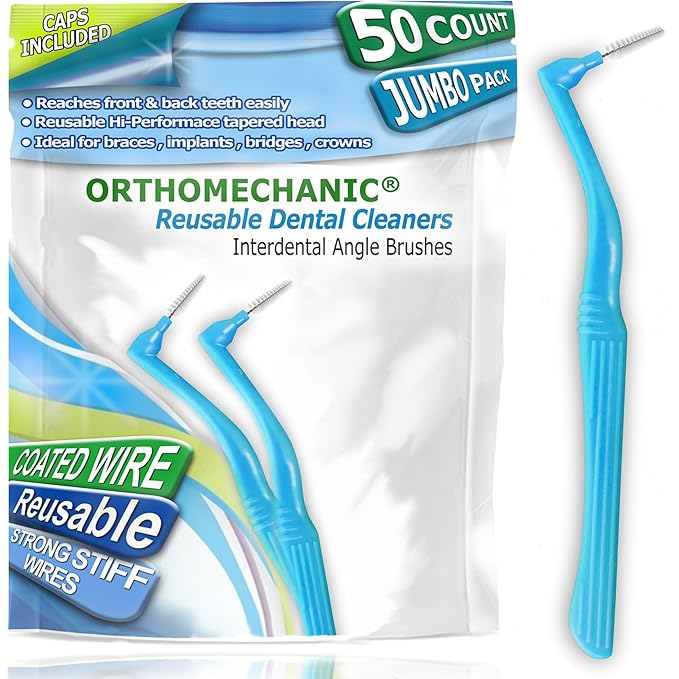 Interdental Brush Angle Cleaners - Jumbo Pack (50 Brushes) (Standard) - Remove Plaque - Toothpick