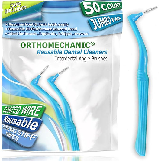 Interdental Brush Angle Cleaners - Jumbo Pack (50 Brushes) (Standard) - Remove Plaque - Toothpick