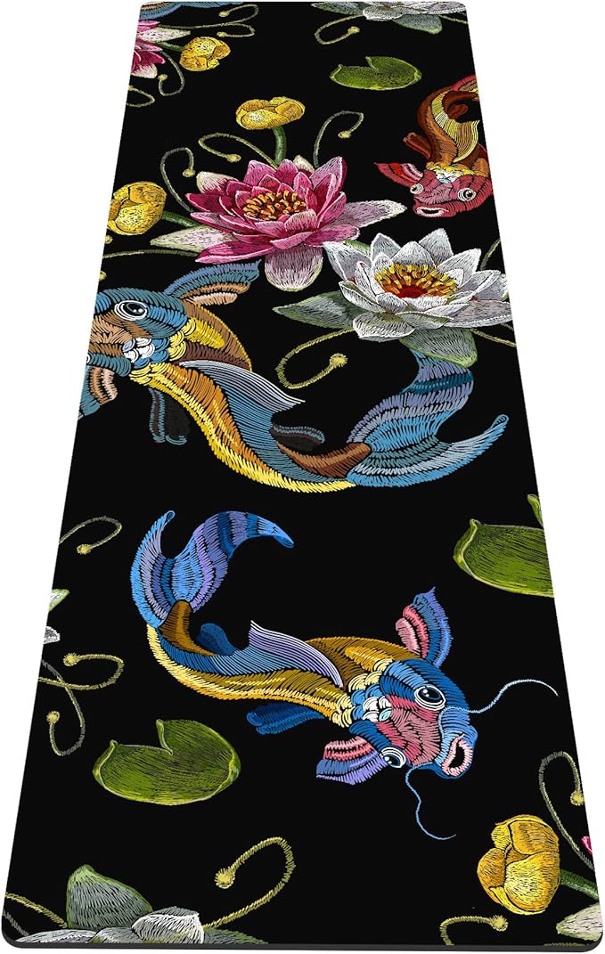 nuveti Yoga Mat Print Extra Thick TPE Non Slip Fitness Exercise Mat with Carrying Bag,72"x24" Extra Thick 6MM Exercise & Workout Mat for Yoga, Pilates Fitness and Floor Exercises