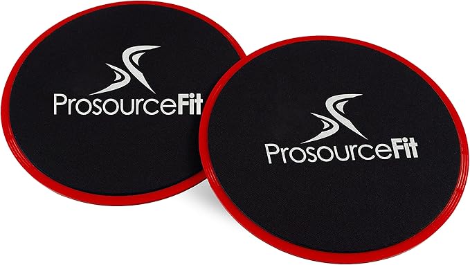 ProsourceFit Core Sliding Exercise Discs, Dual-Sided Sliders for Use on Any Surface at Home or Gym for Full-Body Workouts, Set of 2