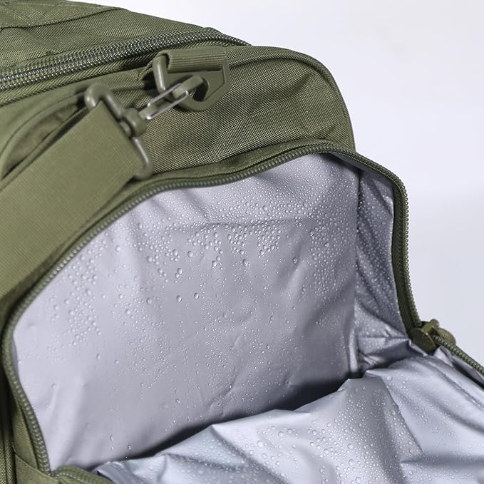 Duffel Bag – Heavy Duty Tactical Gym Bag for Men, Splashwater-Proof Weekender Travel Bag for Basketball, Football, Soccer, Hiking, and Hunting (Dark Green)