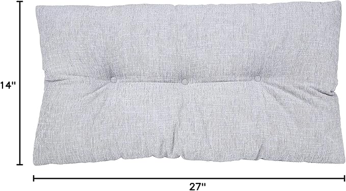 Klear Vu The Gripper Omega Non-Slip Tufted Bench Cushion for Indoor Furniture, Entryway Storage, Bay Window, Corner Nook or Piano Seat, 27 Inches, 04 Gray