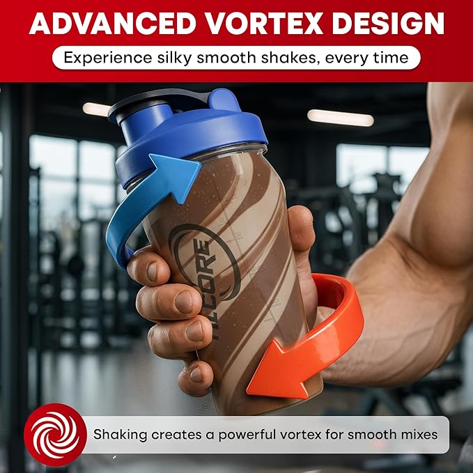 Vortex Protein Shaker Bottle 24 oz/700ml - Premium BPA-Free Pre-Workout Shaker Cup for Protein Shakes & Smoothies, Leak-Proof & Durable Bottle-Shakers for Active Lifestyles
