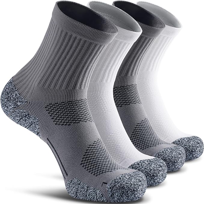 CWVLC Cushioned Compression Sport Quarter Socks for Men Women Youth