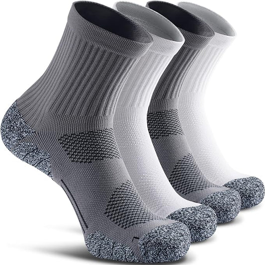 CWVLC Cushioned Compression Sport Quarter Socks for Men Women Youth