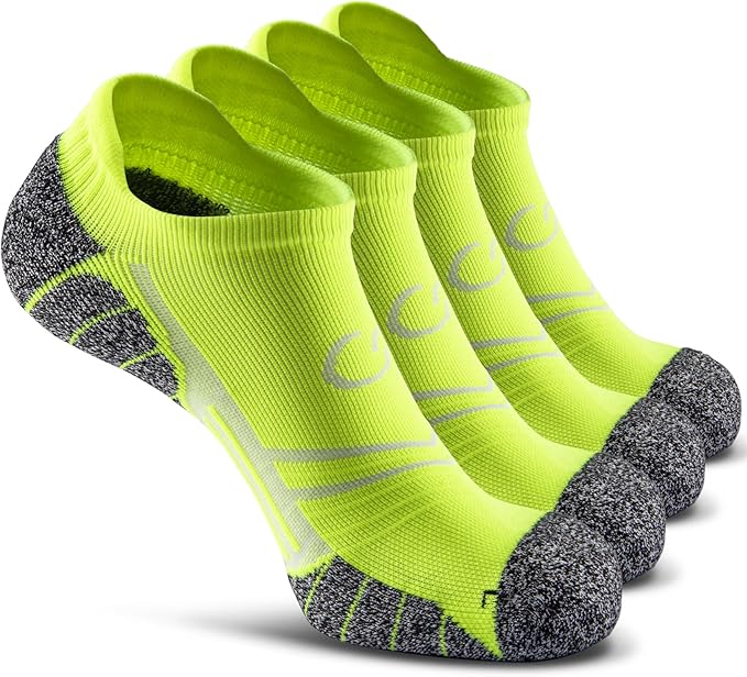 CWVLC No Show Sports Compression Socks for Men Women with Cushion (4/8 Pairs)