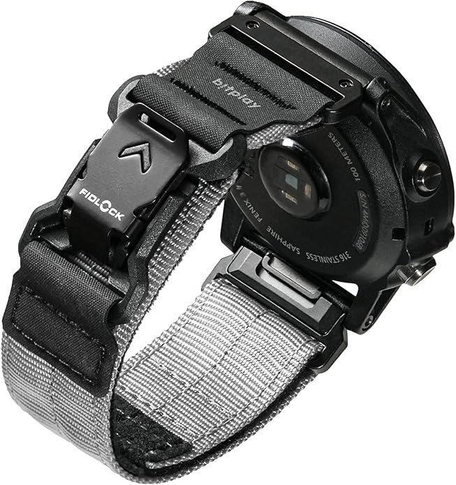 bitplay QuickFit Watch Band 22mm / 26mm – Magnetic Fidlock Buckle, Reinforced Nylon & Hypalon Strap, Compatible with Garmin Forerunner, Instinct, Quatix Series